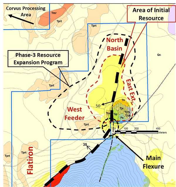 Figure 2.  Core Mother Lode property map with exploration plan.