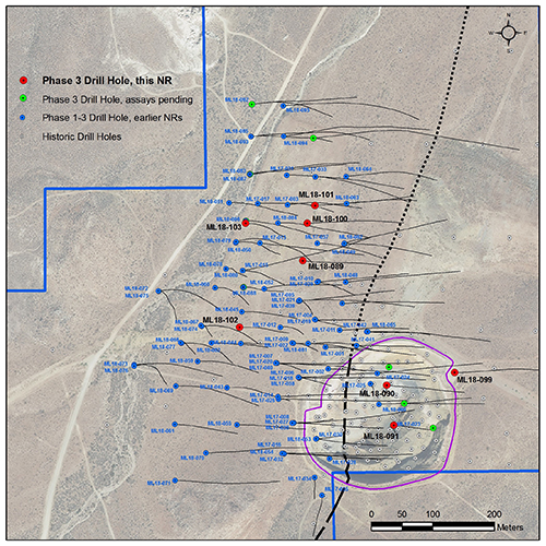 Location of new stepout holes at Mother Lode deposit, Nevada