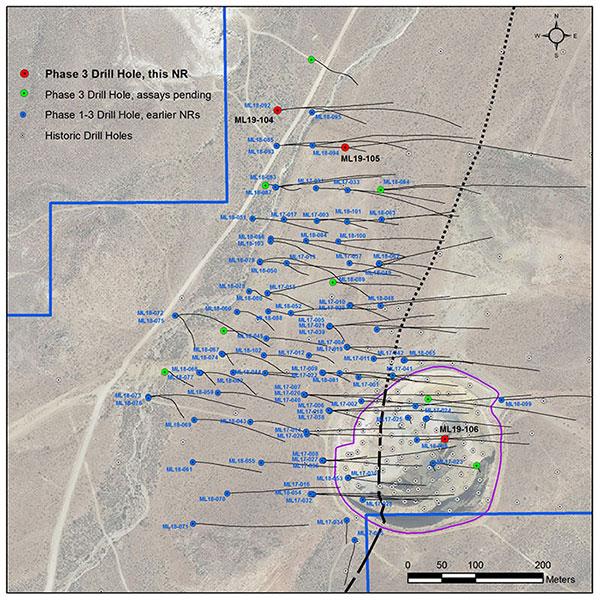 Location of new stepout holes at Mother Lode deposit, Nevada