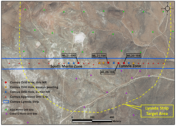 Location map for new Lynnda Strip drill holes, East Bullfrog District, Nevada