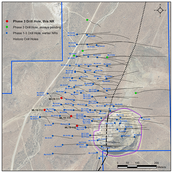 Figure 1. Location of new step out holes at Mother Lode deposit, Nevada